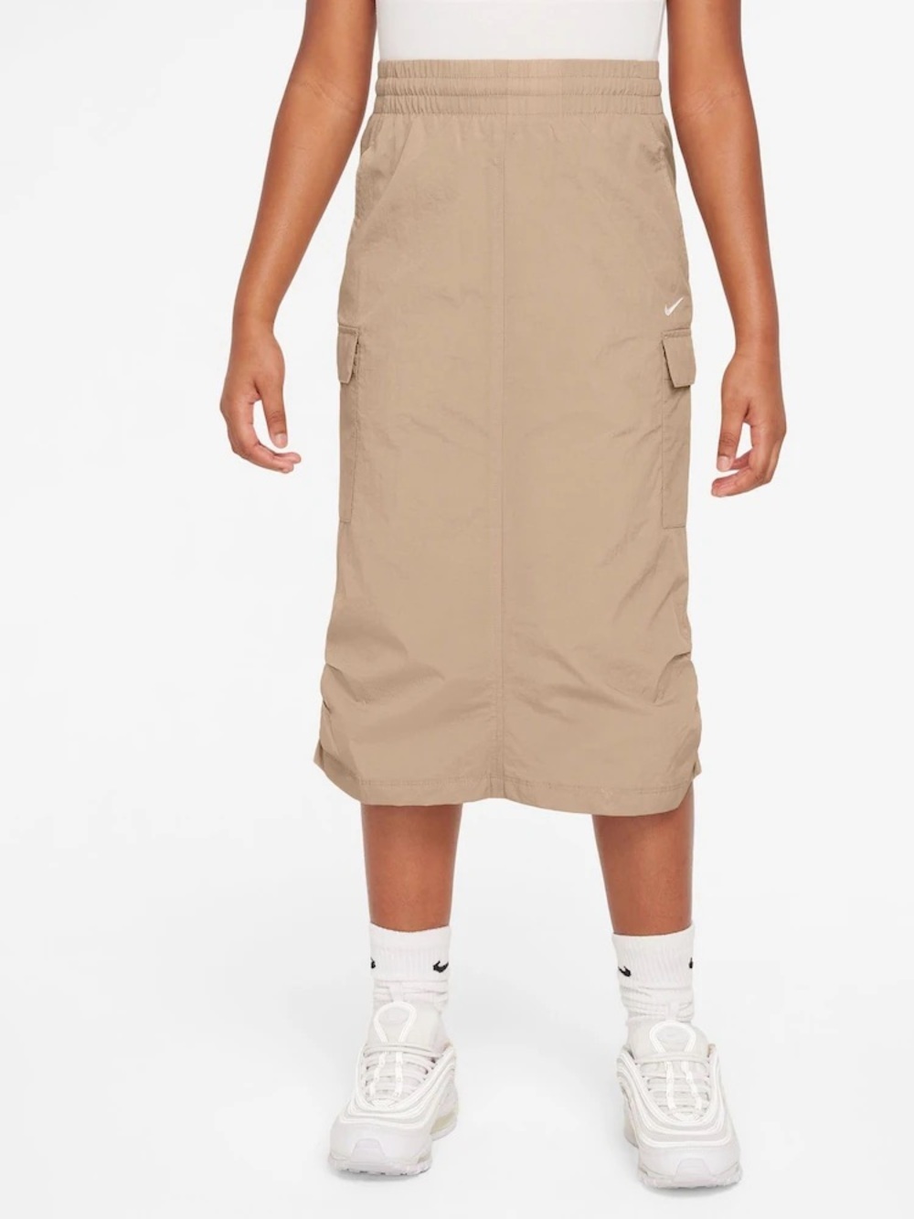 Nike Kids Cargo Midi Skirt Tan Brown Size Small NWT